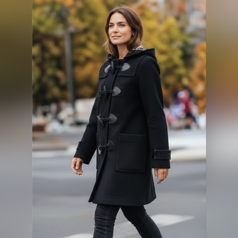 Burberry Brit Black Toggle Wool Coat